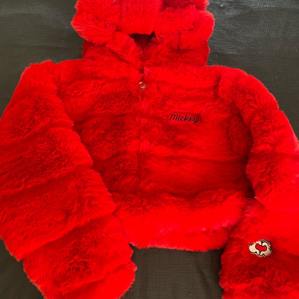 Forever 21 Red Faux Fur Puffer Jacket